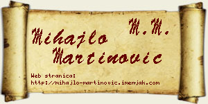 Mihajlo Martinović vizit kartica
